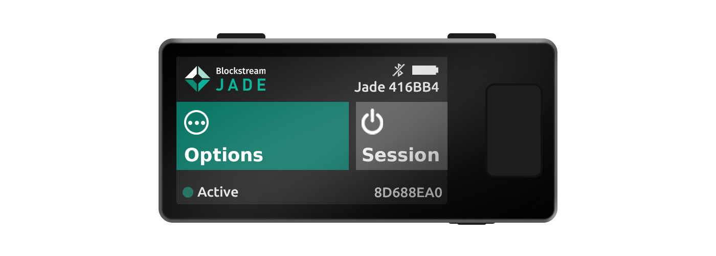 Jade Options menu showing Authentication highlighted