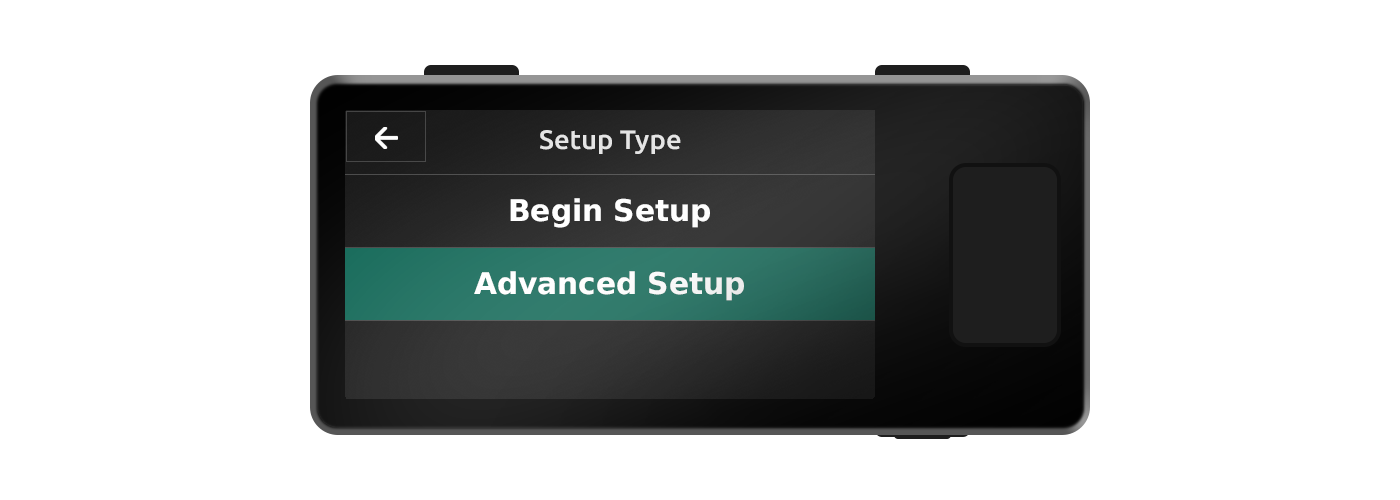 Setup screen 2
