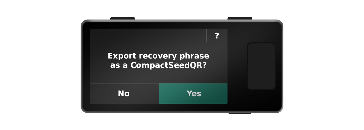 SeedQR option screen 1