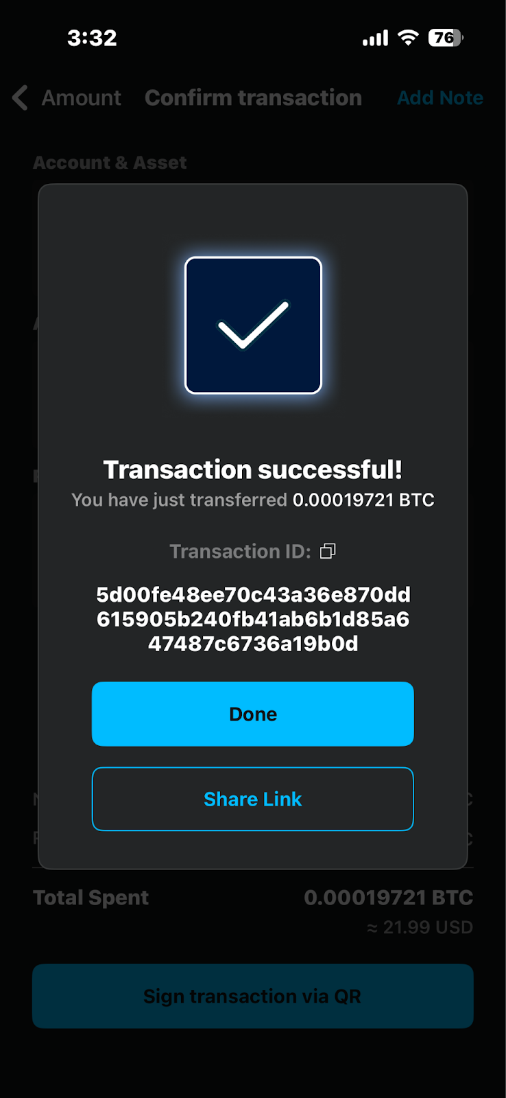 Transaction complete