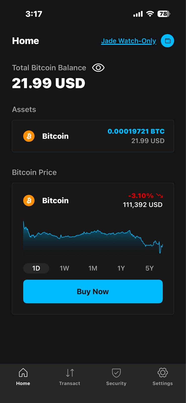 Transact tab